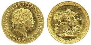 1 Sovereign Vereinigtes Königreich von Großbritannien und Irland (1801-1922) / Vereinigtes Königreich Gold Georg III (1738-1820)
