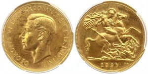 1 Sovereign Feriind Kiningrik (1922-) Or George VI (1895-1952)