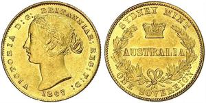 1 Sovereign Ôstralie (1788 - 1939) Or Victoria (1819 - 1901)