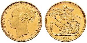 1 Sovereign Ôstralie (1788 - 1939) Or Victoria (1819 - 1901)