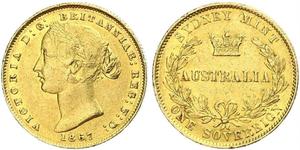 1 Sovereign Ôstralie (1788 - 1939) Or Victoria (1819 - 1901)