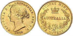 1 Sovereign Australia (1788 - 1939) Oro Victoria (1819 - 1901)