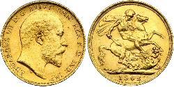 1 Sovereign Regno Unito di Gran Bretagna e Irlanda (1801-1922) Oro Edoardo VII (1841-1910)