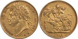 1 Sovereign Regno Unito di Gran Bretagna e Irlanda (1801-1922) Oro Giorgio IV (1762-1830)