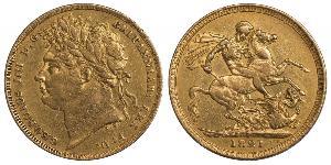 1 Sovereign Regno Unito di Gran Bretagna e Irlanda (1801-1922) Oro Giorgio IV (1762-1830)