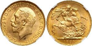 1 Sovereign Reino Unido de Gran Bretaña e Irlanda (1801-1922) Oro Jorge V (1865-1936)