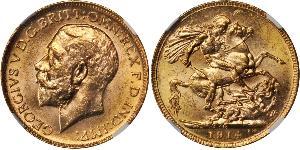 1 Sovereign 加拿大 金 乔治五世  (1865-1936)