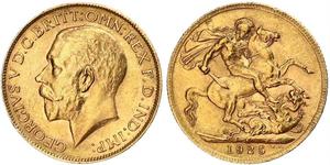 1 Sovereign 南非 (1910 - ) 金 乔治五世  (1865-1936)