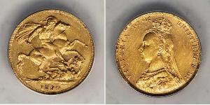 1 Sovereign 大不列颠及爱尔兰联合王国 (1801 - 1922) 金 维多利亚 (英国君主)