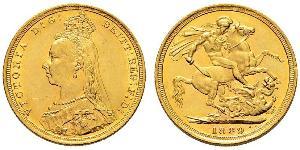 1 Sovereign 大不列颠及爱尔兰联合王国 (1801 - 1922) 金 维多利亚 (英国君主)