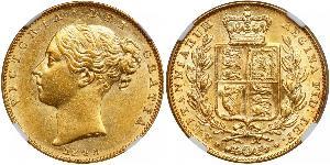 1 Sovereign 大不列颠及爱尔兰联合王国 (1801 - 1922) 金 维多利亚 (英国君主)