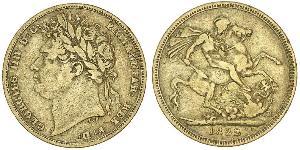 1 Sovereign 大不列颠及爱尔兰联合王国 (1801 - 1922) 金 喬治四世 (1762-1830)