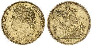 1 Sovereign 大不列颠及爱尔兰联合王国 (1801 - 1922) 金 喬治四世 (1762-1830)