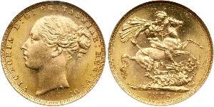 1 Sovereign 大不列颠及爱尔兰联合王国 (1801 - 1922) 金 维多利亚 (英国君主)