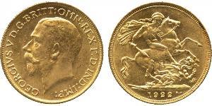 1 Sovereign 大不列颠及爱尔兰联合王国 (1801 - 1922) 金 乔治五世  (1865-1936)
