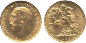 1 Sovereign 大不列颠及爱尔兰联合王国 (1801 - 1922) 金 乔治五世  (1865-1936)