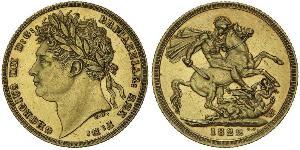 1 Sovereign 大不列颠及爱尔兰联合王国 (1801 - 1922) 金 喬治四世 (1762-1830)