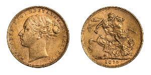 1 Sovereign 大不列颠及爱尔兰联合王国 (1801 - 1922) 金 维多利亚 (英国君主)