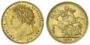 1 Sovereign 大不列颠及爱尔兰联合王国 (1801 - 1922) 金 喬治四世 (1762-1830)