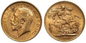 1 Sovereign 大不列颠及爱尔兰联合王国 (1801 - 1922) 金 乔治五世  (1865-1936)