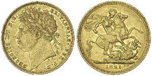 1 Sovereign 大不列颠及爱尔兰联合王国 (1801 - 1922) 金 喬治四世 (1762-1830)