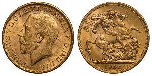 1 Sovereign 大不列颠及爱尔兰联合王国 (1801 - 1922) 金 乔治五世  (1865-1936)