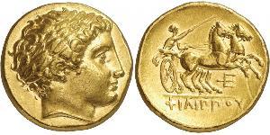 1 Statère Royaume de Macédoine (800BC-146BC) Or Philip II of Macedon (382 BC - 336 BC)
