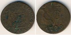 1 Stiver Provincias Unidas de los Países Bajos (1581 - 1795) Cobre 