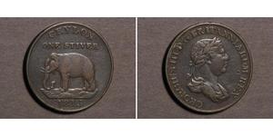 1 Stiver Sri Lanka (1948 - ) / Reino Unido de Gran Bretaña e Irlanda (1801-1922) Cobre Jorge III (1738-1820)