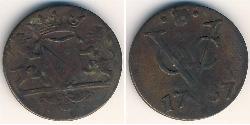 1 Stiver Provinces-Unies (1581 - 1795) Cuivre 