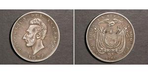 1 Sucre Ecuador (1830 - ) Silver Antonio José de Sucre (1795 - 1830)