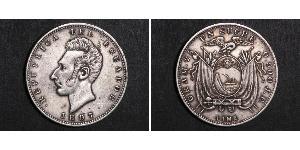 1 Sucre 厄瓜多尔 (1830 - ) 銀 安东尼奥·何塞·苏克雷