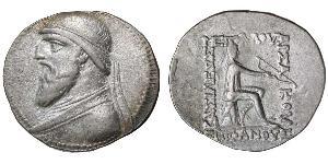 1 Tetradrachm Parthes (247 BC – 224 AD) Argent Mithridate II de Parthie (121-91 BC)