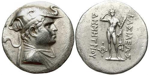 1 Tetradrachm Griechisch-Baktrisches Königreich (256BC-125BC) Silber Demetrius I (? - 180 BC)