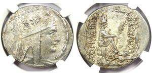 1 Tetradrachm Artaxiad dynasty (190BC - 12AD) 銀 Tigranes the Great (140BC - 55BC)