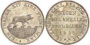 1 Thaler Anhalt-Bernbourg (1603 - 1863) Argent Alexandre-Charles d