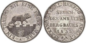 1 Thaler Anhalt-Bernbourg (1603 - 1863) Argent Alexandre-Charles d