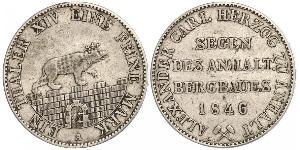 1 Thaler Anhalt-Bernbourg (1603 - 1863) Argent Alexandre-Charles d
