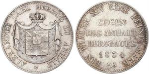1 Thaler Anhalt-Bernbourg (1603 - 1863) Argent Alexis-Frédéric-Christian d
