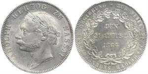 1 Thaler Duché de Nassau (1806 - 1866) Argent Adolphe (grand-duc de Luxembourg)