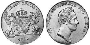 1 Thaler Grand-duché de Bade (1806-1918) Argent 