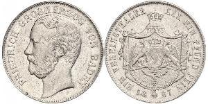 1 Thaler Grand-duché de Bade (1806-1918) Argent Frédéric Ier de Bade (1826-1907) (1826 - 1907)
