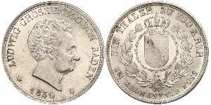 1 Thaler Grand-duché de Bade (1806-1918) Argent Louis Ier de Bade(1763 - 1830)