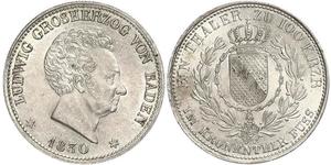 1 Thaler Grand-duché de Bade (1806-1918) Argent Louis Ier de Bade(1763 - 1830)