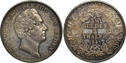 1 Thaler Grand-duché de Bade (1806-1918) Argent Léopold Ier de Bade(1790 – 1852)
