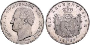 1 Thaler Grand-duché de Hesse (1806 - 1918) Argent Louis II de Hesse