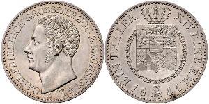 1 Thaler Grand-duché de Saxe-Weimar-Eisenach (1809 - 1918) Argent Charles-Frédéric de Saxe-Weimar-Eisenach