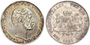 1 Thaler Principauté Reuss branche aînée (1778 - 1918) Argent Heinrich LXVII, Prince Reuss Younger Line