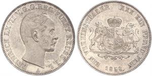 1 Thaler Principauté Reuss branche aînée (1778 - 1918) Argent Heinrich LXVII, Prince Reuss Younger Line