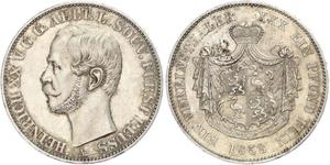 1 Thaler Principauté Reuss branche aînée (1778 - 1918) Argent Henri XX de Reuss-Greiz